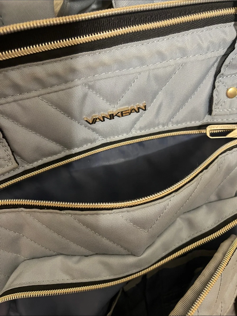 Vankean Backpack: Quilted Light Blue Backpack Tote for Women